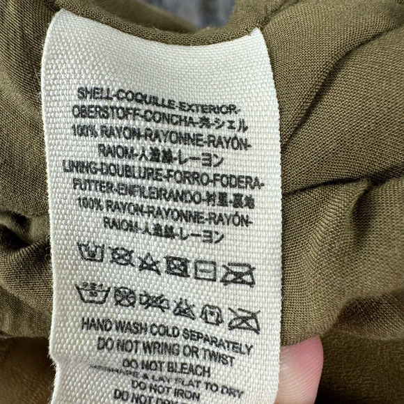 FREE PEOPLE Modern Femme Olive Green Vegan Leather Suede Skirt Mini Size 4 - Picture 5 of 6